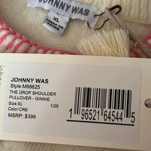 $398 Johnny Was HOST PICK !!! THE DROP SHOULDER PULLOVER GINNIE Sweater XL - Picture 2 of 6